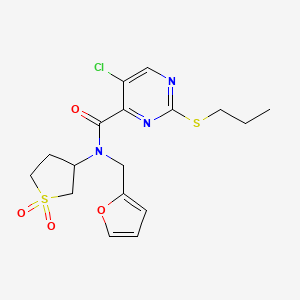 5-chloro-N-(1,1-dioxidotetrahydrothiophen-3-yl)-N-(furan-2-ylmethyl)-2-(propylsulfanyl)pyrimidine-4-carboxamide