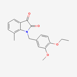 molecular formula C19H19NO4 B14993598 1-(4-Ethoxy-3-methoxybenzyl)-7-methylindoline-2,3-dione 