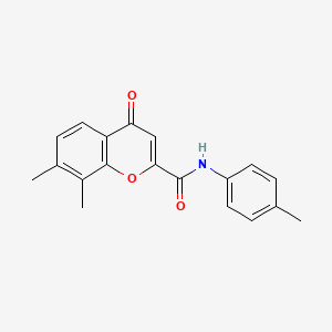 molecular formula C19H17NO3 B14993609 7,8-dimethyl-N-(4-methylphenyl)-4-oxo-4H-chromene-2-carboxamide 