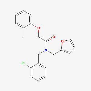 molecular formula C21H20ClNO3 B14993643 N-(2-chlorobenzyl)-N-(furan-2-ylmethyl)-2-(2-methylphenoxy)acetamide 