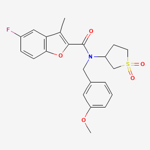 N-(1,1-dioxidotetrahydrothiophen-3-yl)-5-fluoro-N-(3-methoxybenzyl)-3-methyl-1-benzofuran-2-carboxamide