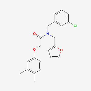 molecular formula C22H22ClNO3 B14993681 N-(3-chlorobenzyl)-2-(3,4-dimethylphenoxy)-N-(furan-2-ylmethyl)acetamide 