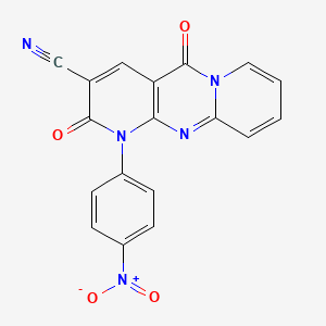 molecular formula C18H9N5O4 B14993692 7-(4-nitrophenyl)-2,6-dioxo-1,7,9-triazatricyclo[8.4.0.03,8]tetradeca-3(8),4,9,11,13-pentaene-5-carbonitrile 