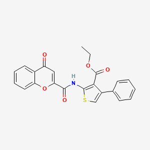 molecular formula C23H17NO5S B14993699 ethyl 2-{[(4-oxo-4H-chromen-2-yl)carbonyl]amino}-4-phenylthiophene-3-carboxylate 