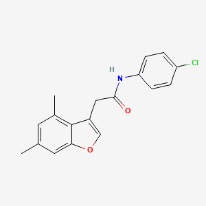 molecular formula C18H16ClNO2 B14993715 N-(4-chlorophenyl)-2-(4,6-dimethyl-1-benzofuran-3-yl)acetamide 