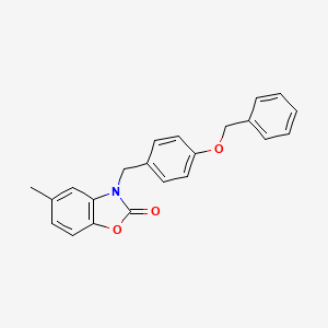 molecular formula C22H19NO3 B14993722 3-[4-(benzyloxy)benzyl]-5-methyl-1,3-benzoxazol-2(3H)-one 