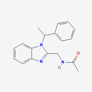 molecular formula C18H19N3O B14993750 N-{[1-(1-phenylethyl)-1H-benzimidazol-2-yl]methyl}acetamide 