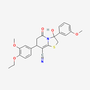 7-(4-ethoxy-3-methoxyphenyl)-3-hydroxy-3-(3-methoxyphenyl)-5-oxo-2,3,6,7-tetrahydro-5H-[1,3]thiazolo[3,2-a]pyridine-8-carbonitrile