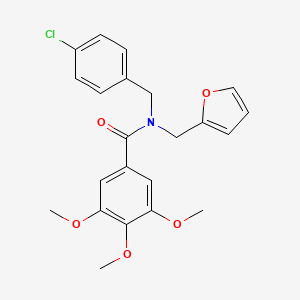 molecular formula C22H22ClNO5 B14993857 N-(4-chlorobenzyl)-N-(furan-2-ylmethyl)-3,4,5-trimethoxybenzamide 