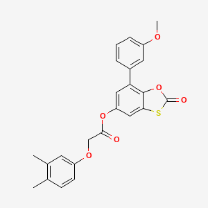 molecular formula C24H20O6S B14993866 7-(3-Methoxyphenyl)-2-oxo-1,3-benzoxathiol-5-yl (3,4-dimethylphenoxy)acetate 