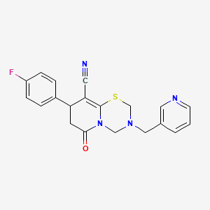 molecular formula C20H17FN4OS B14993897 8-(4-fluorophenyl)-6-oxo-3-(pyridin-3-ylmethyl)-3,4,7,8-tetrahydro-2H,6H-pyrido[2,1-b][1,3,5]thiadiazine-9-carbonitrile 