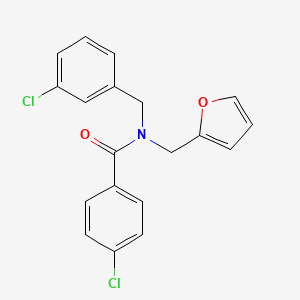 4-chloro-N-(3-chlorobenzyl)-N-(furan-2-ylmethyl)benzamide