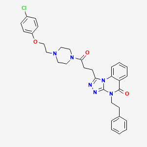 1-(3-{4-[2-(4-chlorophenoxy)ethyl]piperazin-1-yl}-3-oxopropyl)-4-(2-phenylethyl)-4H,5H-[1,2,4]triazolo[4,3-a]quinazolin-5-one