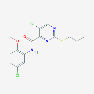 molecular formula C15H15Cl2N3O2S B14993921 5-chloro-N-(5-chloro-2-methoxyphenyl)-2-(propylsulfanyl)pyrimidine-4-carboxamide 