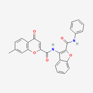 7-methyl-4-oxo-N-[2-(phenylcarbamoyl)-1-benzofuran-3-yl]-4H-chromene-2-carboxamide