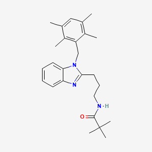 2,2-dimethyl-N-{3-[1-(2,3,5,6-tetramethylbenzyl)-1H-benzimidazol-2-yl]propyl}propanamide