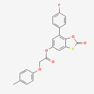 molecular formula C22H15FO5S B14993957 7-(4-Fluorophenyl)-2-oxo-1,3-benzoxathiol-5-yl (4-methylphenoxy)acetate 