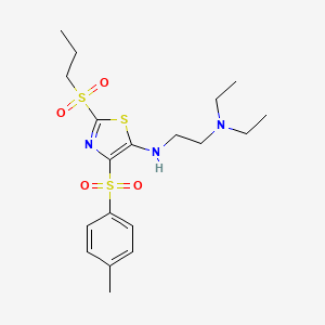 N,N-diethyl-N'-{4-[(4-methylphenyl)sulfonyl]-2-(propylsulfonyl)-1,3-thiazol-5-yl}ethane-1,2-diamine