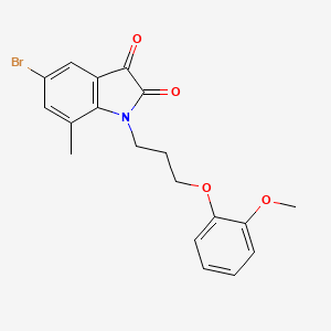 molecular formula C19H18BrNO4 B14993979 5-bromo-1-[3-(2-methoxyphenoxy)propyl]-7-methyl-1H-indole-2,3-dione 