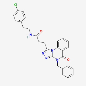 3-{4-benzyl-5-oxo-4H,5H-[1,2,4]triazolo[4,3-a]quinazolin-1-yl}-N-[2-(4-chlorophenyl)ethyl]propanamide