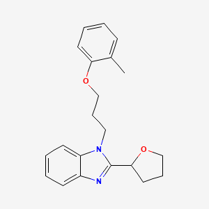 molecular formula C21H24N2O2 B14993998 1-[3-(2-methylphenoxy)propyl]-2-(tetrahydrofuran-2-yl)-1H-benzimidazole 