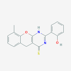 2-(2-hydroxyphenyl)-9-methyl-3H,4H,5H-chromeno[2,3-d]pyrimidine-4-thione