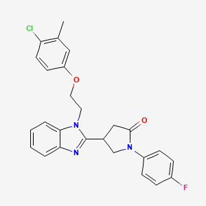 molecular formula C26H23ClFN3O2 B14994052 4-{1-[2-(4-chloro-3-methylphenoxy)ethyl]-1H-benzimidazol-2-yl}-1-(4-fluorophenyl)pyrrolidin-2-one 