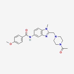 molecular formula C23H27N5O3 B14994071 N-{2-[(4-acetylpiperazin-1-yl)methyl]-1-methyl-1H-benzimidazol-5-yl}-4-methoxybenzamide 