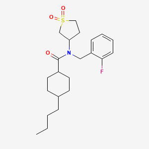 4-butyl-N-(1,1-dioxidotetrahydrothiophen-3-yl)-N-(2-fluorobenzyl)cyclohexanecarboxamide