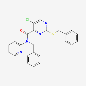 molecular formula C24H19ClN4OS B14994095 N-benzyl-2-(benzylsulfanyl)-5-chloro-N-(pyridin-2-yl)pyrimidine-4-carboxamide 