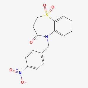 molecular formula C16H14N2O5S B14994110 5-(4-nitrobenzyl)-2,3-dihydro-1,5-benzothiazepin-4(5H)-one 1,1-dioxide 