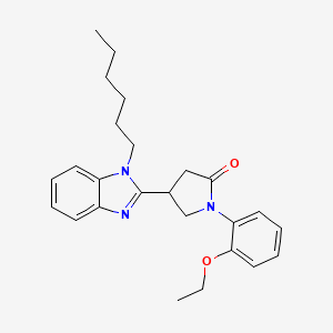 molecular formula C25H31N3O2 B14994114 1-(2-ethoxyphenyl)-4-(1-hexyl-1H-benzimidazol-2-yl)pyrrolidin-2-one 