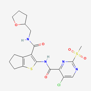 5-chloro-2-(methylsulfonyl)-N-{3-[(tetrahydrofuran-2-ylmethyl)carbamoyl]-5,6-dihydro-4H-cyclopenta[b]thiophen-2-yl}pyrimidine-4-carboxamide