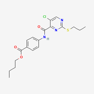 molecular formula C19H22ClN3O3S B14994129 Butyl 4-({[5-chloro-2-(propylsulfanyl)pyrimidin-4-yl]carbonyl}amino)benzoate 