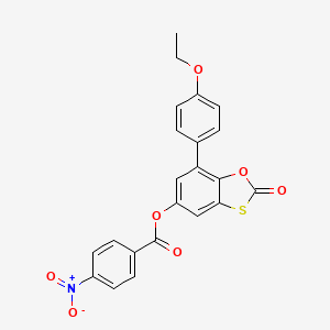 molecular formula C22H15NO7S B14994201 7-(4-Ethoxyphenyl)-2-oxo-1,3-benzoxathiol-5-yl 4-nitrobenzoate 