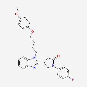 molecular formula C28H28FN3O3 B14994208 1-(4-fluorophenyl)-4-{1-[4-(4-methoxyphenoxy)butyl]-1H-benzimidazol-2-yl}pyrrolidin-2-one 