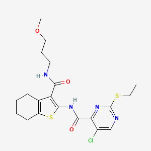 5-chloro-2-(ethylsulfanyl)-N-{3-[(3-methoxypropyl)carbamoyl]-4,5,6,7-tetrahydro-1-benzothiophen-2-yl}pyrimidine-4-carboxamide