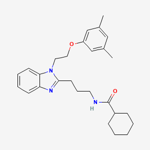 N-(3-{1-[2-(3,5-dimethylphenoxy)ethyl]-1H-benzimidazol-2-yl}propyl)cyclohexanecarboxamide