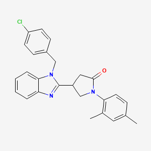 molecular formula C26H24ClN3O B14994239 4-[1-(4-chlorobenzyl)-1H-benzimidazol-2-yl]-1-(2,4-dimethylphenyl)pyrrolidin-2-one 