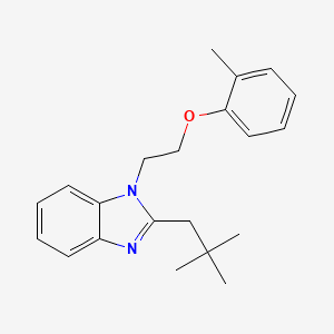 molecular formula C21H26N2O B14994249 2-(2,2-dimethylpropyl)-1-[2-(2-methylphenoxy)ethyl]-1H-benzimidazole 