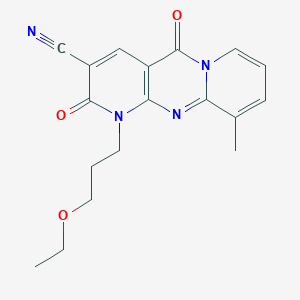 7-(3-ethoxypropyl)-11-methyl-2,6-dioxo-1,7,9-triazatricyclo[8.4.0.03,8]tetradeca-3(8),4,9,11,13-pentaene-5-carbonitrile