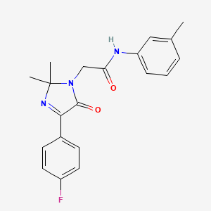 molecular formula C20H20FN3O2 B14994262 2-[4-(4-fluorophenyl)-2,2-dimethyl-5-oxo-2,5-dihydro-1H-imidazol-1-yl]-N-(3-methylphenyl)acetamide 