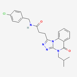 N-[(4-Chlorophenyl)methyl]-3-[4-(2-methylpropyl)-5-oxo-4H,5H-[1,2,4]triazolo[4,3-A]quinazolin-1-YL]propanamide