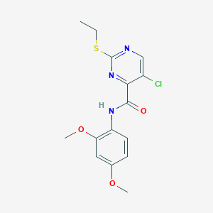 molecular formula C15H16ClN3O3S B14994328 5-chloro-N-(2,4-dimethoxyphenyl)-2-(ethylsulfanyl)pyrimidine-4-carboxamide 