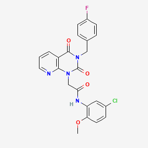 molecular formula C23H18ClFN4O4 B14994342 N-(5-chloro-2-methoxyphenyl)-2-[3-(4-fluorobenzyl)-2,4-dioxo-3,4-dihydropyrido[2,3-d]pyrimidin-1(2H)-yl]acetamide 