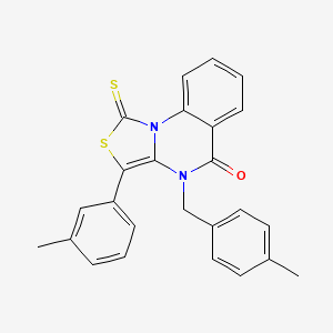 molecular formula C25H20N2OS2 B14994351 4-(4-methylbenzyl)-1-thioxo-3-(m-tolyl)-1H-thiazolo[3,4-a]quinazolin-5(4H)-one 