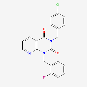 3-[(4-chlorophenyl)methyl]-1-[(2-fluorophenyl)methyl]-1H,2H,3H,4H-pyrido[2,3-d]pyrimidine-2,4-dione