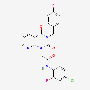 molecular formula C22H15ClF2N4O3 B14994373 N-(4-chloro-2-fluorophenyl)-2-[3-(4-fluorobenzyl)-2,4-dioxo-3,4-dihydropyrido[2,3-d]pyrimidin-1(2H)-yl]acetamide 