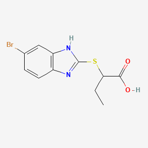 molecular formula C11H11BrN2O2S B14994378 2-[(5-bromo-1H-benzimidazol-2-yl)sulfanyl]butanoic acid 