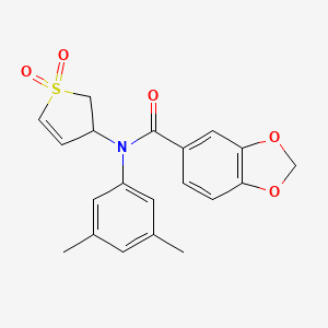 molecular formula C20H19NO5S B14994397 N-(3,5-dimethylphenyl)-N-(1,1-dioxido-2,3-dihydrothien-3-yl)-1,3-benzodioxole-5-carboxamide 